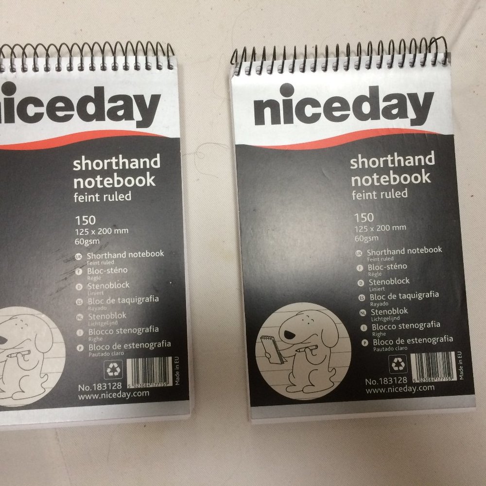 - NEW 2 x nice day note pad shorthand meeting reference note book on ring binder